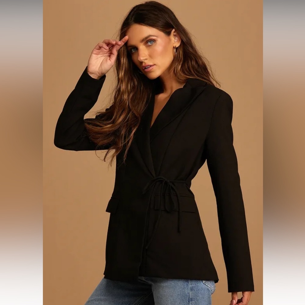 Lulus 4TH & Reckless Alma Black Tie-Waist Blazer